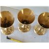 Image 4 : Etched brass liquor goblets & bud vase.