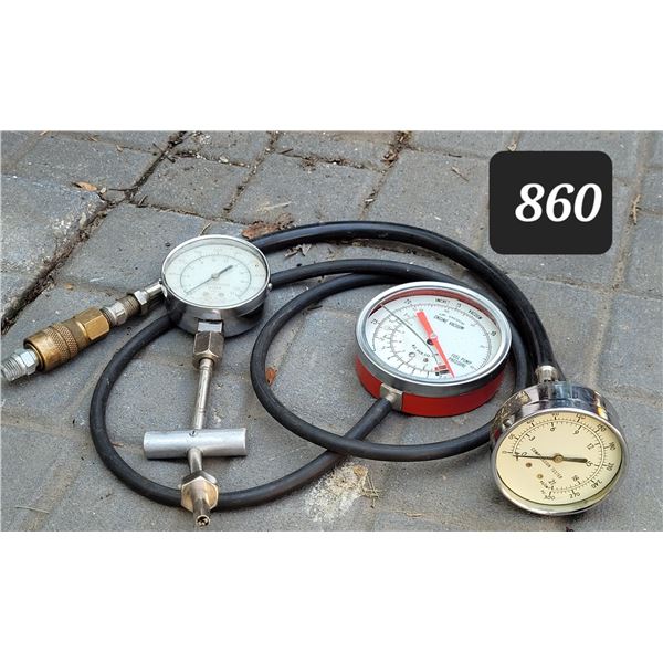 Engine vacuum gage & compression testers.