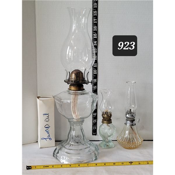 Vtg. Oil lamps. Small embossed Koi fish lamp.