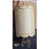 Image 1 : Mid century swag lamp with hanging crystals & pull chain.