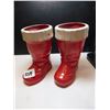 Image 1 : 1014.  VINTAGE PLASTIC SANTA BOOT ORNAMENTS