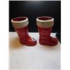 Image 2 : 1014.  VINTAGE PLASTIC SANTA BOOT ORNAMENTS