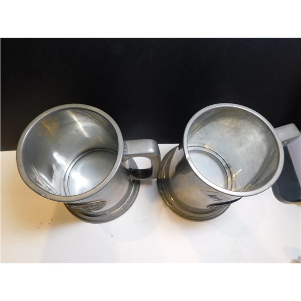 1019.  2-1954 DOMINION DAY REGATTA, CLEAR BOTTOM MUGS, CULFONIA ENGLISH PEWTER