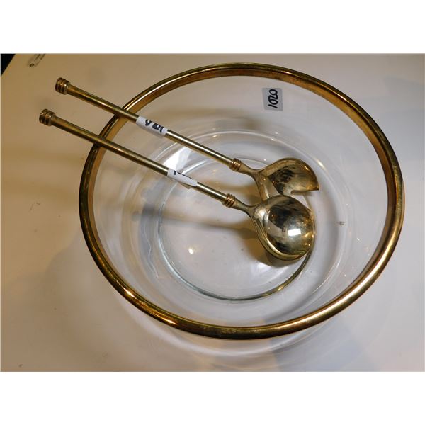 Bowl with serving spoons