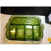 Image 2 : 2022.  GREEN CARNIVAL GLASS DIVIDED DISH