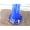 Image 2 : 1031.  29” TALL ART GLASS BLUE AND WHITE SWUNG VASE