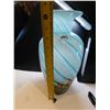 Image 4 : 1033.  13” BLUE, WHITE AND BROWN ART GLASS VASE