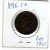 Image 2 : 1065.  1896 WIDE 6 ONE CENT