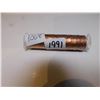 Image 1 : 1068.  1991 ONE CENT ROLL UNCIRCULATED