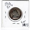 Image 2 : 1083.  1910 TWENTY-FIVE CENT