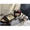 Image 1 : Lot of Document/Picture Frames, Photo Box, Teapot and Antique Lamps(complete with wicks).
