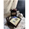 Image 2 : Lot of Document/Picture Frames, Photo Box, Teapot and Antique Lamps(complete with wicks).