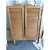Image 2 : Pair of wooden swinging cafe doors and GrandWood Faux Wood Blinds