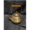 Image 1 : Vintage Brass Wood Handle Tea Pot