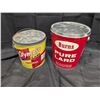 Image 1 : (2) Vintage Pure Lard Tins w/ handles (Burns & Olympics Brand)