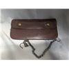 Image 6 : (2)Vintage Leather Bags (1) Travel Bag w/lock (1) Small Purse w/ Chain
