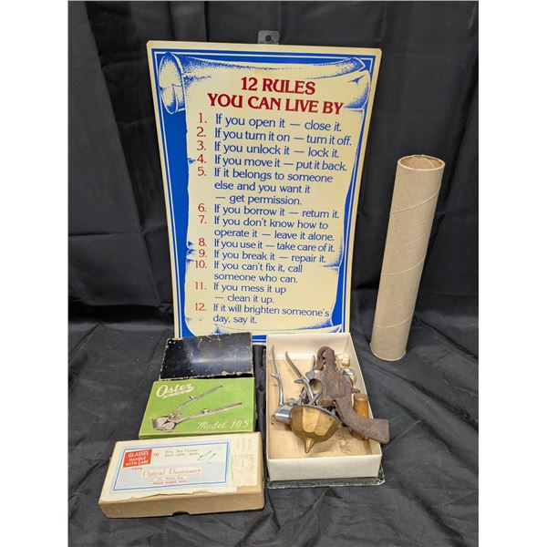 Lot of Misc. (Vintage Trimmers W / Original Boxes, Old Metal Designs , etc.)