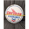 Image 2 : Reproduction Tin Chevron Gasolines Sign (33.5"x33.5")
