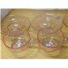 Image 3 : Pink depression glass cups and saucers- cloverleaf pattern- 1930-1936