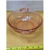 Image 2 : Pink depression glass bowl 8", floral pattern- 1930-1937