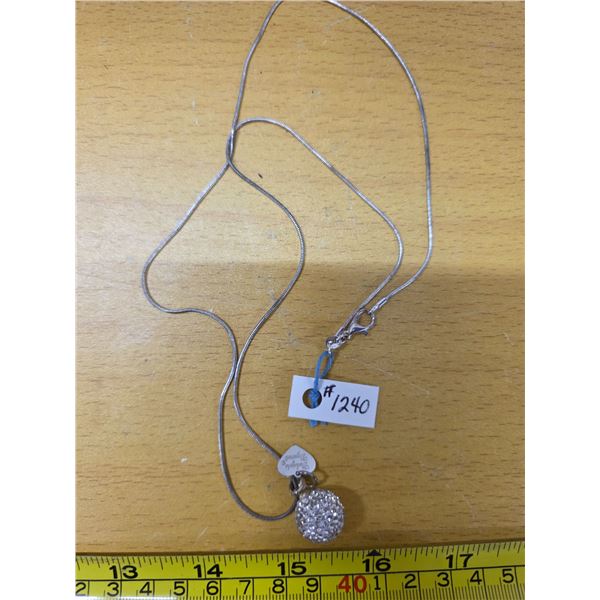 925 sliver 23  chain and crytal pendant