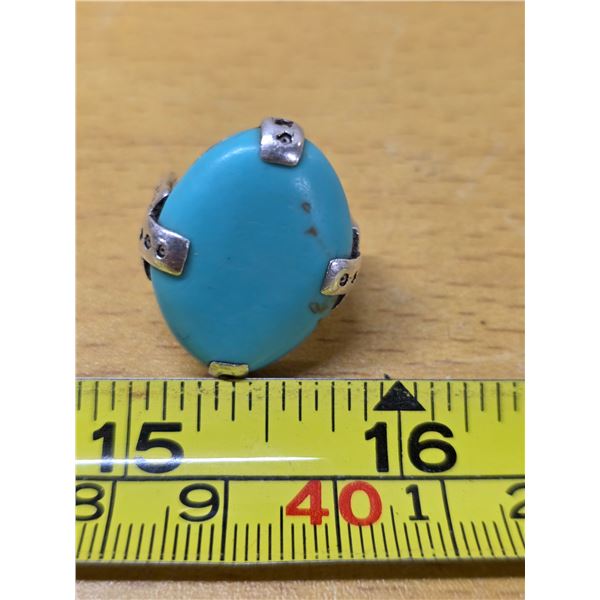 925 silver blue ring- size 5