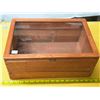 Image 2 : Wooden box with glass lid- 16.5" by 11" by 7"H