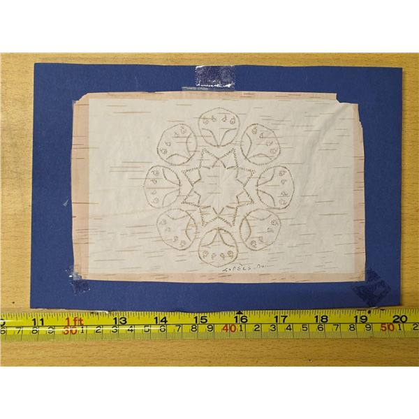 Birch bark biting- signed with syllabics