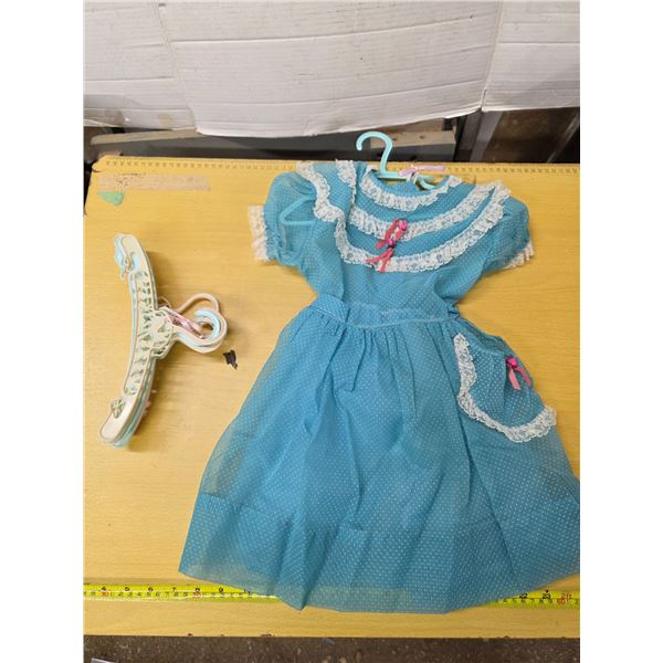 Vintage swiss dot childs dress- and disney style hangers