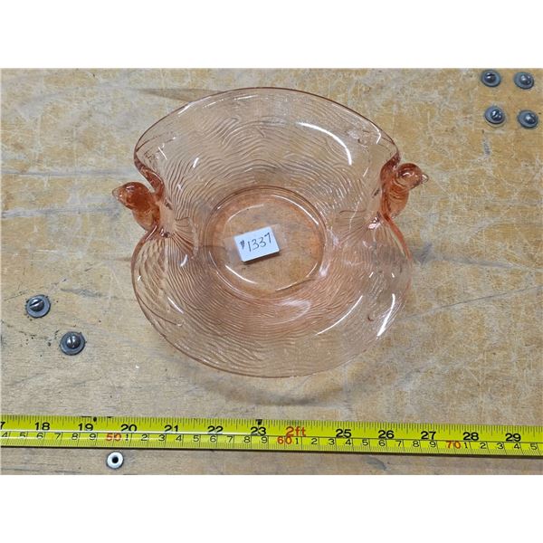 fenton pink bowl with birds