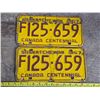 Image 1 : 1967 sask centennial license plates