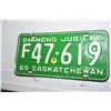 Image 1 : 1965 saskatchwan license plate