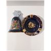 Image 1 : Decorative porcelain items (Limoges France Porcelain Ashtray and Christmas Bell)