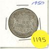 Image 1 : 1950 Canada Silver 50 Cents Coin.