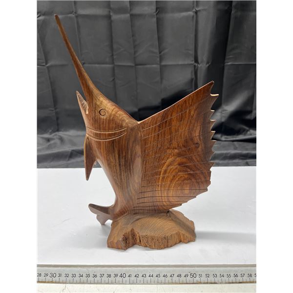 Large Wooden Swordfish Sculpture