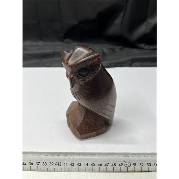 Wooden Red Wood Owl