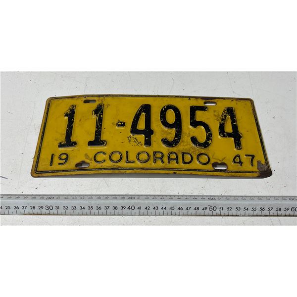 1947 Colorado License Pate