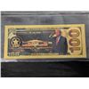 Image 2 : Commemorative Trump Non Value old Plated US 100 Dollar Bill