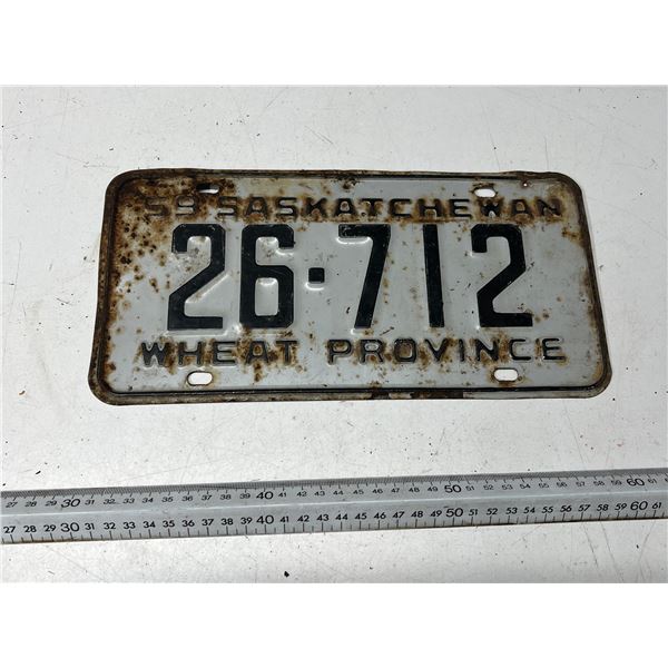 1959 Saskatchewan License Plate