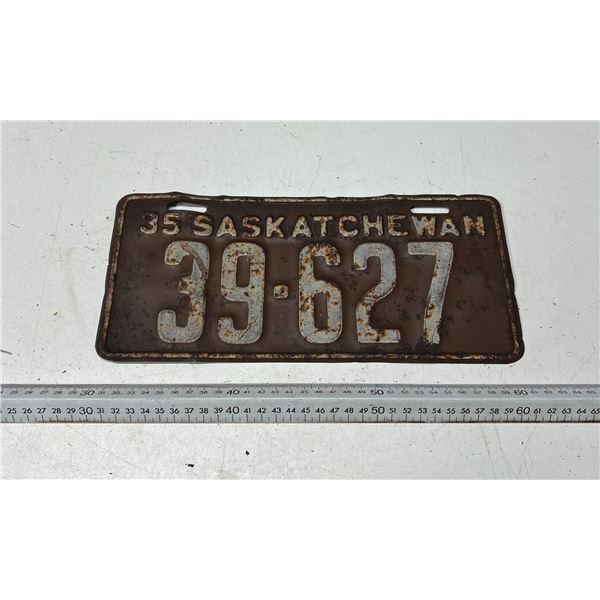 1935 Saskatchewan License Plate