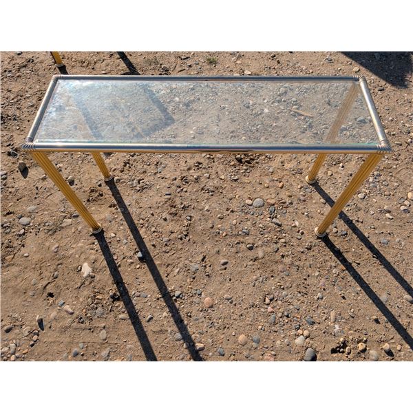 Brass Glass Top Display Table (27"x48"x15")