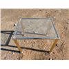 Image 1 : Small Brass Glass Top Display Table (25"x20"x20")