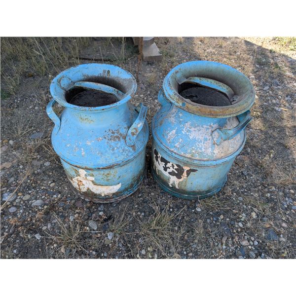 (2) Vintage Cream Cans 17"