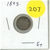 Image 1 : 1893 Canadian Silver 5 Cents Coin.
