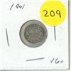 Image 1 : 1901 Canadian Silver 5 Cents Coin.