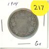 Image 1 : 1914 Canadian Silver 50 Cents Coin.