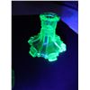 Image 2 : 402.  URANIUM GLASS SINGLE CANDLESTICK GLOWS