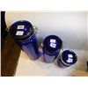 Image 2 : 404.  COBALT BLUE CANNISTER SET, 3 PIECES