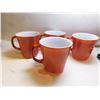 Image 2 : 405.  4-CORNING BURNT ORANGE COFFEE CUPS VINTAGE