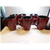 Image 2 : 407.  CORELLE HEARTHSTONE STONEWARE 6 COFFEE MUGS, RED